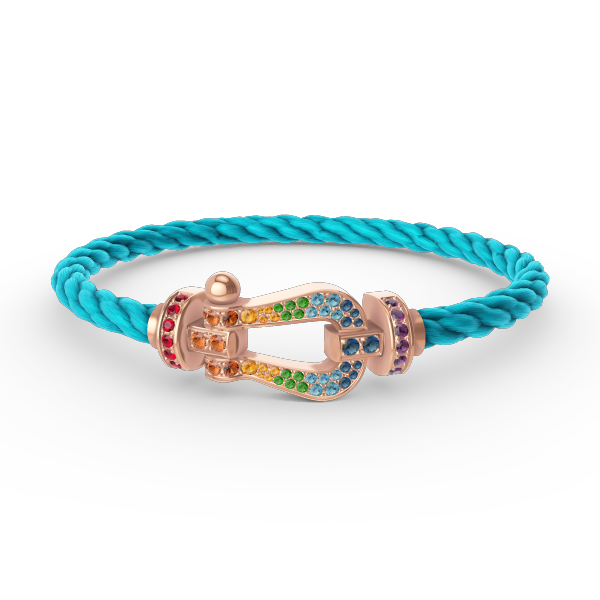 [Psychic Jewelrys]FORCE LARGE HORSESHOE  COLORED DIAMOND BRACELET ROSE GOLD