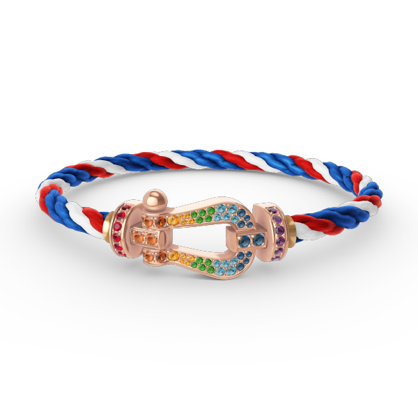 [Psychic Jewelrys]FORCE LARGE HORSESHOE  COLORED DIAMOND BRACELET ROSE GOLD