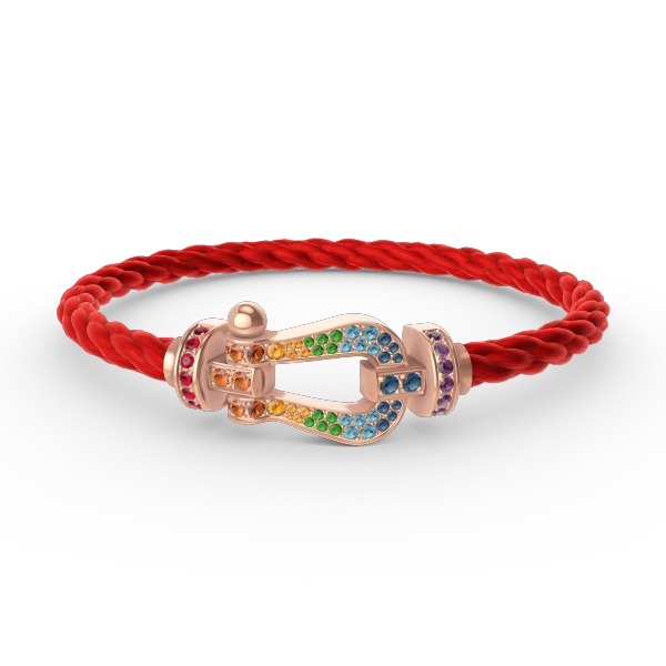 [Psychic Jewelrys]FORCE LARGE HORSESHOE  COLORED DIAMOND BRACELET ROSE GOLD