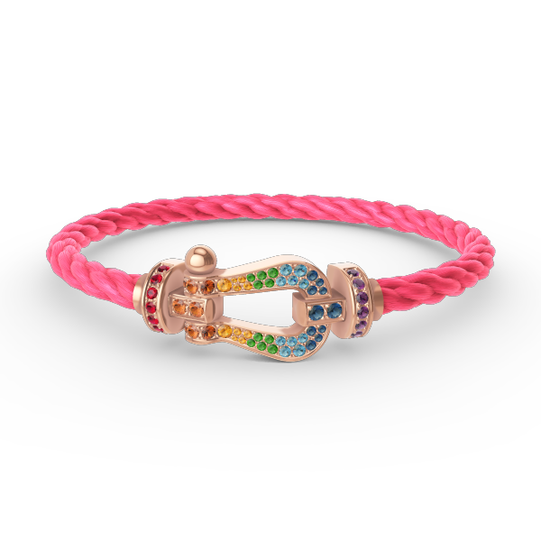 [Psychic Jewelrys]FORCE LARGE HORSESHOE  COLORED DIAMOND BRACELET ROSE GOLD