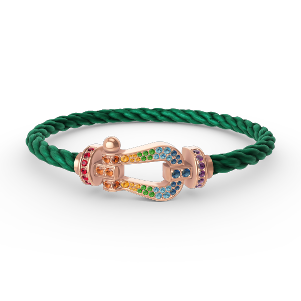 [Psychic Jewelrys]FORCE LARGE HORSESHOE  COLORED DIAMOND BRACELET ROSE GOLD