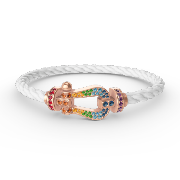 [Psychic Jewelrys]FORCE LARGE HORSESHOE  COLORED DIAMOND BRACELET ROSE GOLD