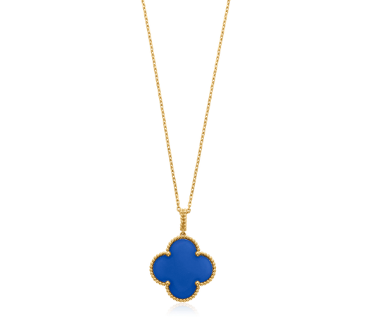 [Psychic Jewelrys]CLOVER 25MM NECKLACE TURQUOISE ROSE GOLD