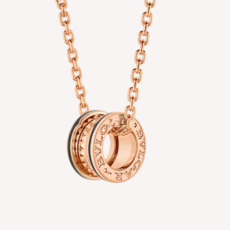 [Psychic Jewelrys]ZERO 1 ROCK PEDANT PINK GOLD BLACK NECKLACE
