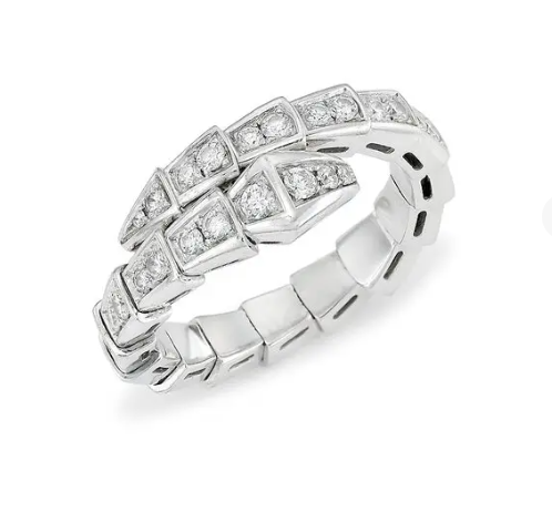 [Psychic Jewelrys]SERPENTI RING SILVER DIAMOND PAVED 4MM