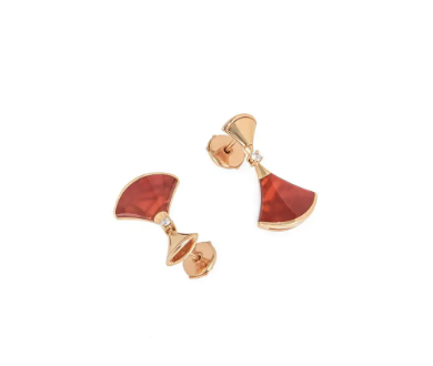 [Psychic Jewelrys]DREAM Carnelian PINK GOLD EARRINGS