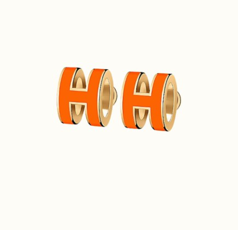 [Psychic Jewelrys]MINI POP H EARRINGS ORANGE