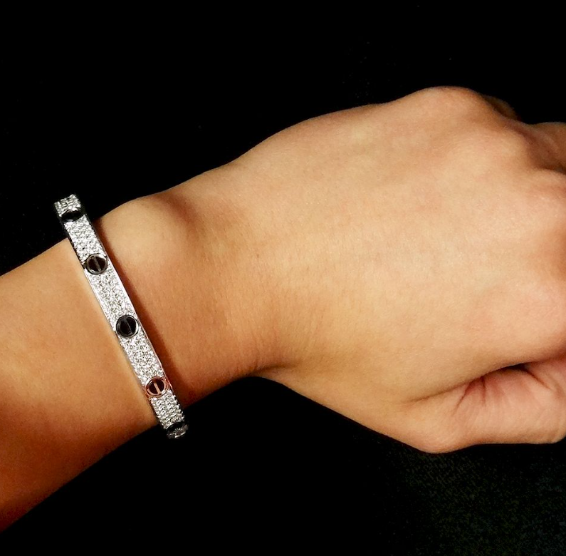 [Psychic Jewelrys]LOVE BRACELET 6.1MM DIAMOND-PAVED CERAMIC