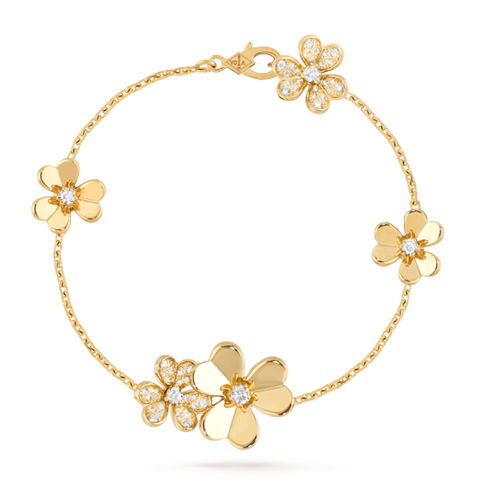 [Psychic Jewelrys]FRIVOLE GOLD 5 FLOWERS BRACELET