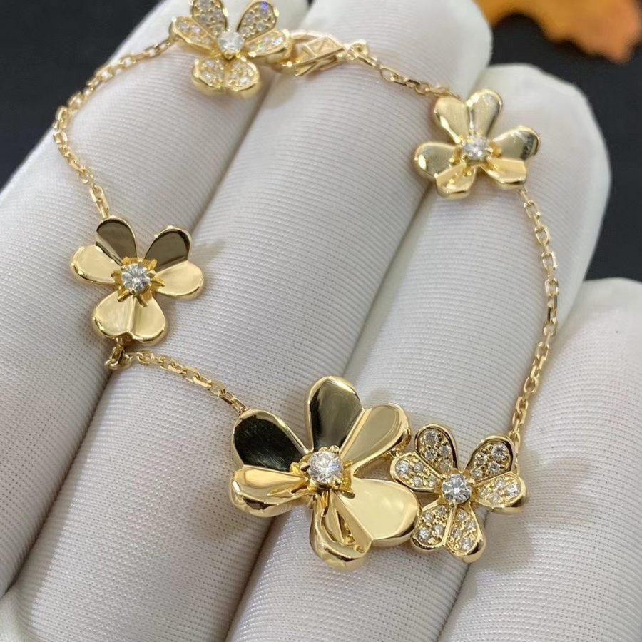 [Psychic Jewelrys]FRIVOLE GOLD 5 FLOWERS BRACELET