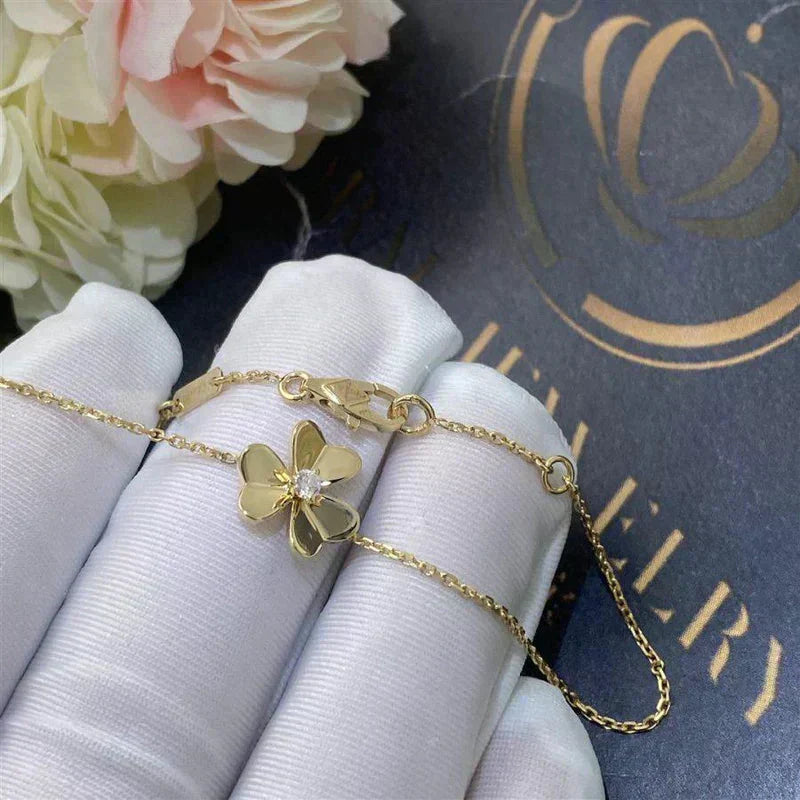 [Psychic Jewelrys]FRIVOLE GOLD FLOWER PINK MALACHITE BRACELET