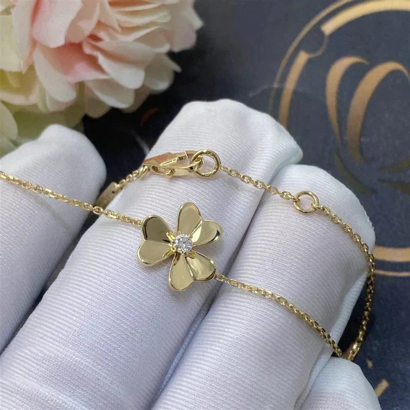 [Psychic Jewelrys]FRIVOLE GOLD FLOWER PINK MALACHITE BRACELET