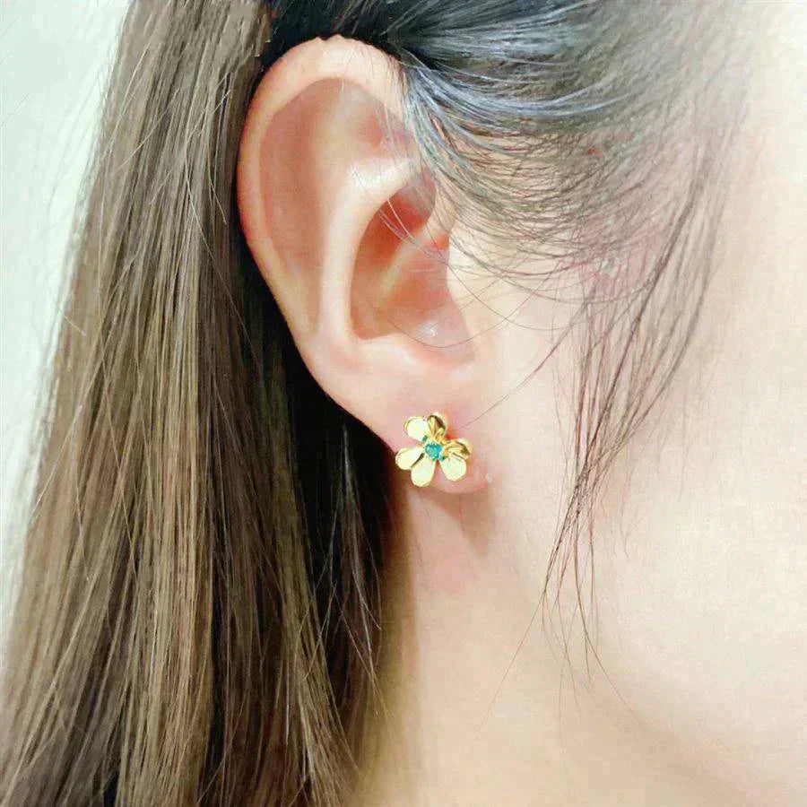 [Psychic Jewelrys]FRIVOLE  FLOWER MALACHITE EARRINGS