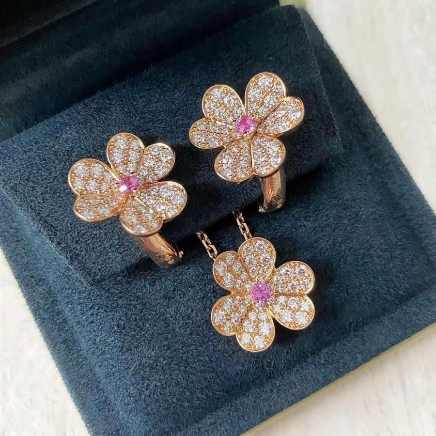 [Psychic Jewelrys]FRIVOLE ROSE GOLD FLOWER DIAMOND NECKLACE