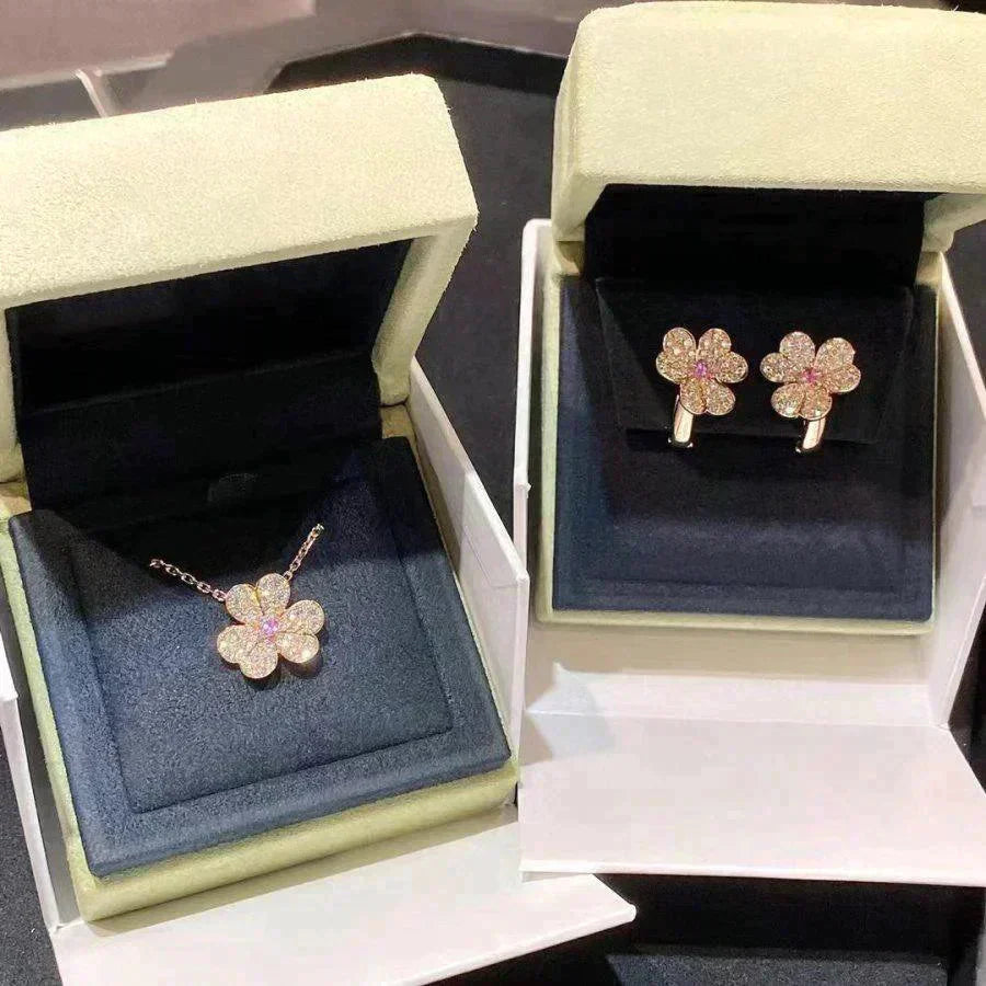 [Psychic Jewelrys]FRIVOLE ROSE GOLD FLOWER DIAMOND NECKLACE