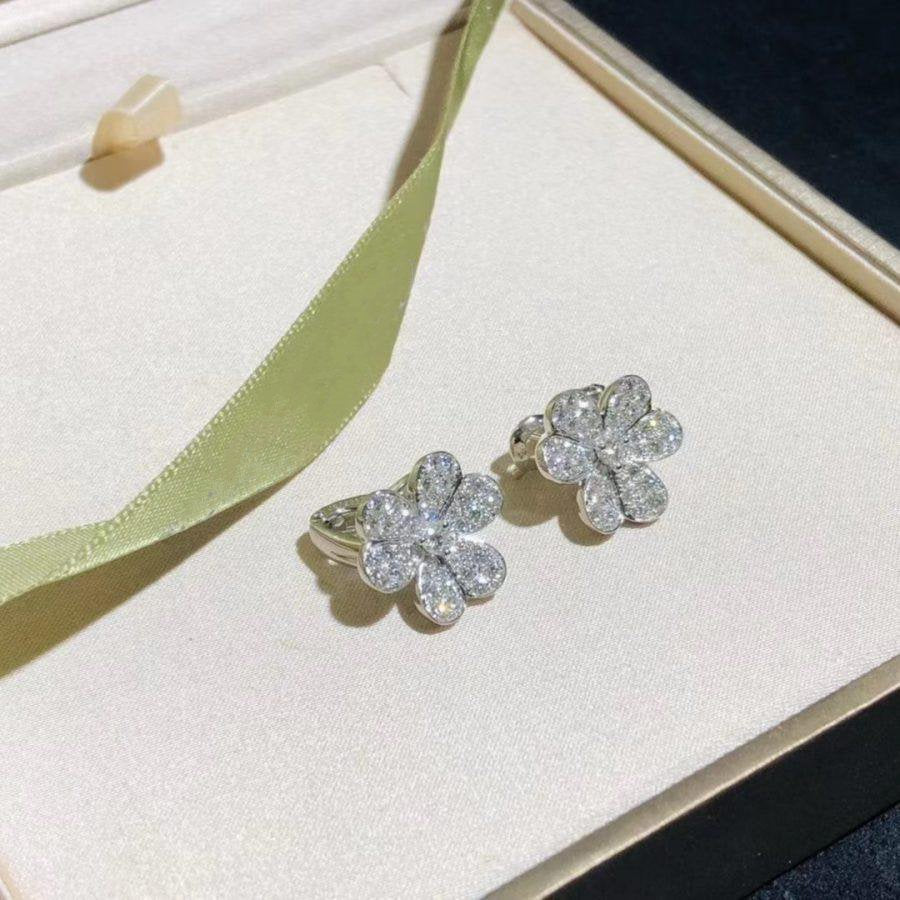 [Psychic Jewelrys]FRIVOLE SILVER FLOWER DIAMOND EARRINGS