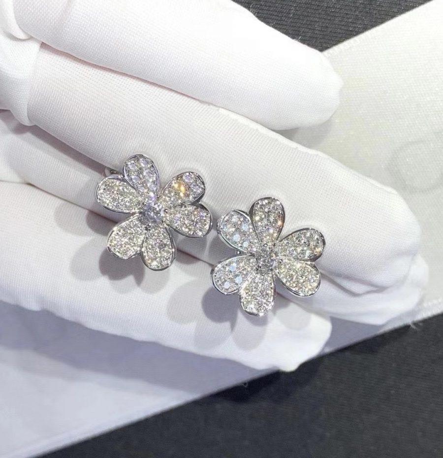 [Psychic Jewelrys]FRIVOLE SILVER FLOWER DIAMOND EARRINGS