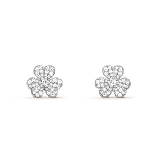 [Psychic Jewelrys]FRIVOLE SILVER FLOWER DIAMOND EARRINGS