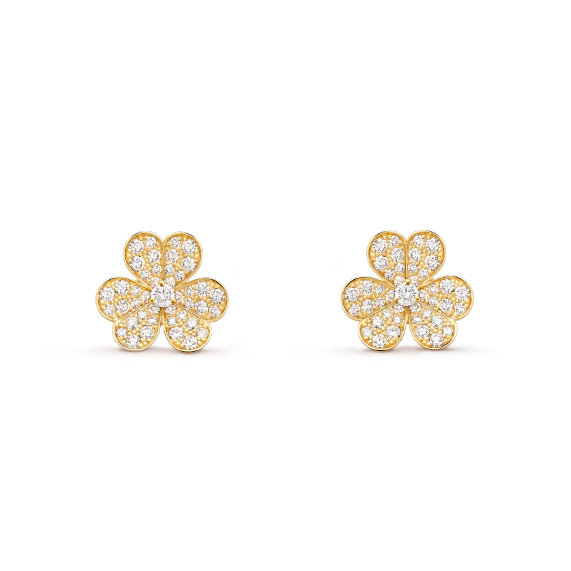 [Psychic Jewelrys]FRIVOLE GOLD FLOWER DIAMOND EARRINGS