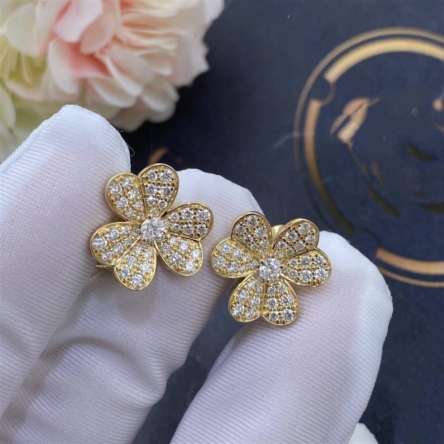 [Psychic Jewelrys]FRIVOLE GOLD FLOWER DIAMOND EARRINGS