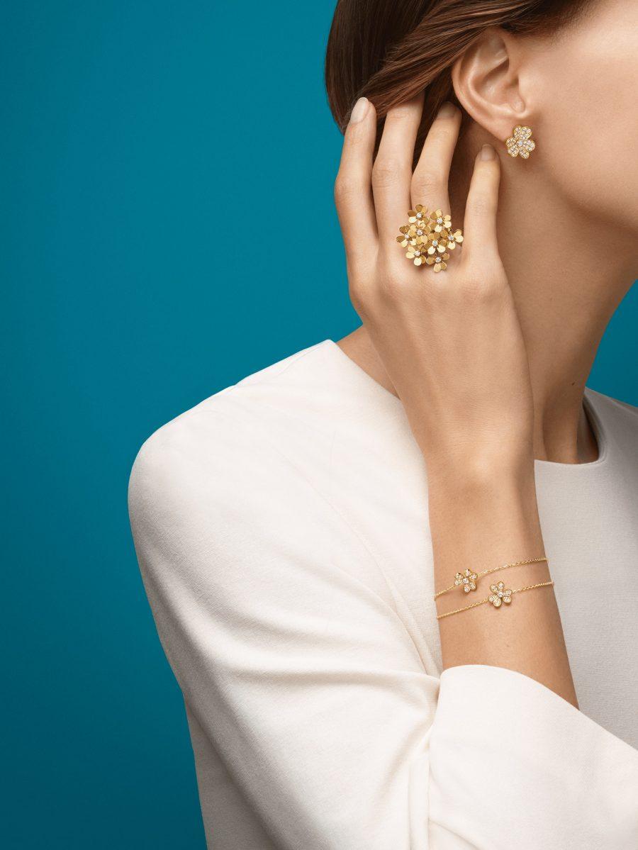 [Psychic Jewelrys]FRIVOLE GOLD FLOWER DIAMOND EARRINGS