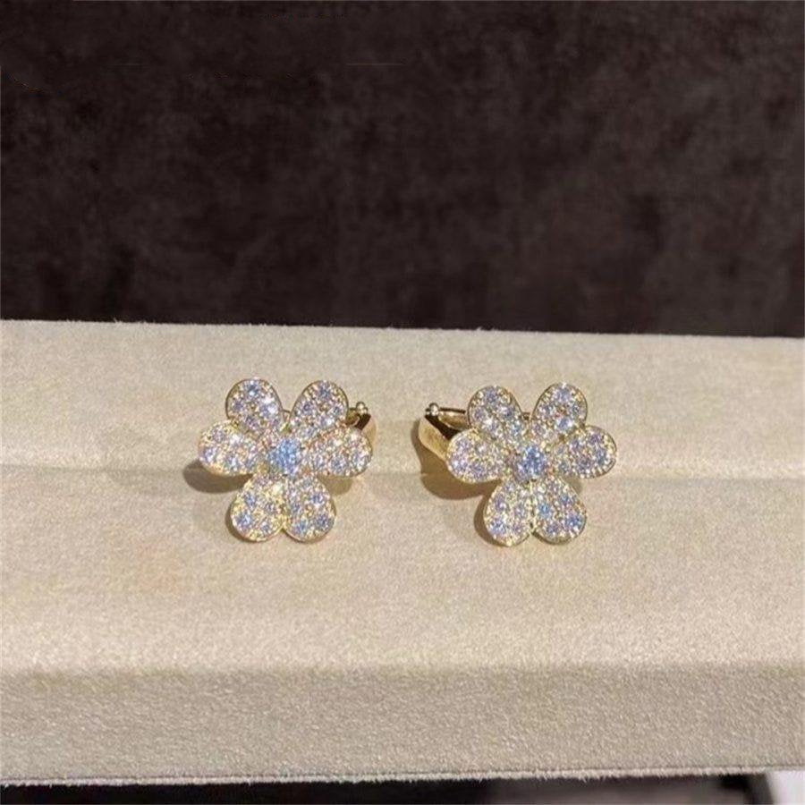 [Psychic Jewelrys]FRIVOLE GOLD FLOWER DIAMOND EARRINGS