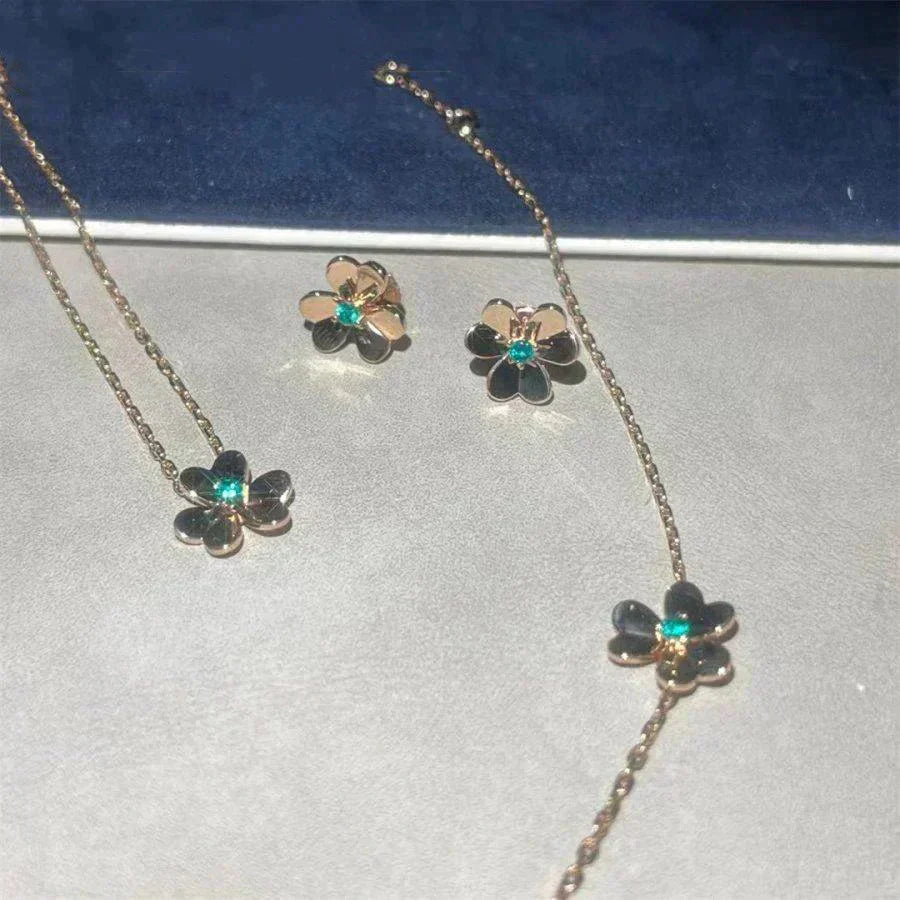 [Psychic Jewelrys]FRIVOLE  FLOWER MALACHITE EARRINGS