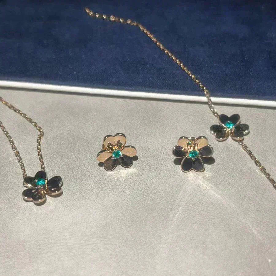 [Psychic Jewelrys]FRIVOLE  FLOWER MALACHITE EARRINGS