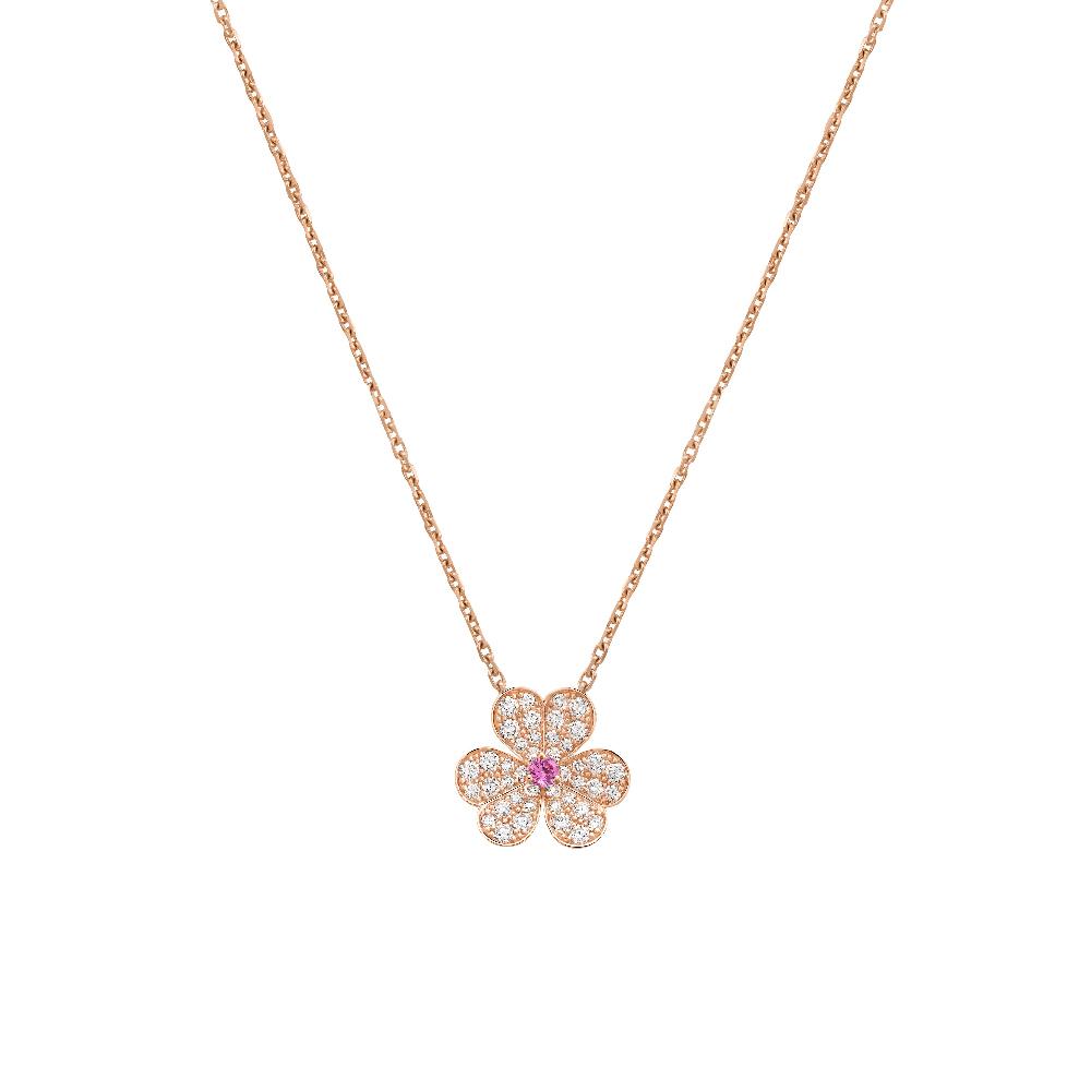 [Psychic Jewelrys]FRIVOLE ROSE GOLD FLOWER DIAMOND NECKLACE