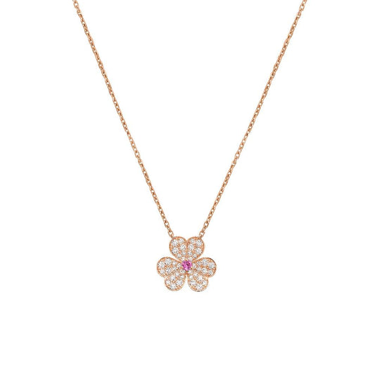 [Psychic Jewelrys]FRIVOLE ROSE GOLD FLOWER DIAMOND NECKLACE
