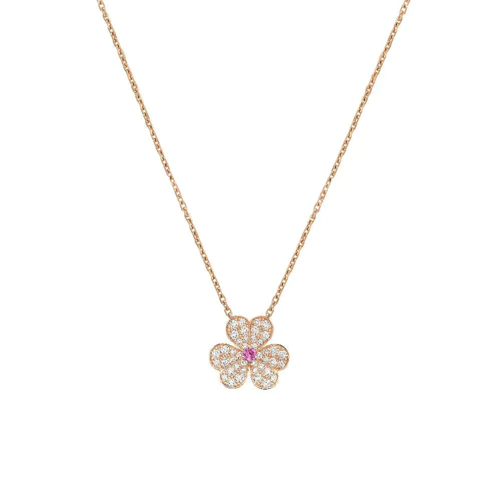 [Psychic Jewelrys]FRIVOLE ROSE GOLD FLOWER DIAMOND NECKLACE