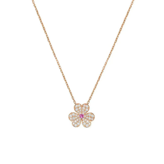 [Psychic Jewelrys]FRIVOLE ROSE GOLD FLOWER DIAMOND NECKLACE