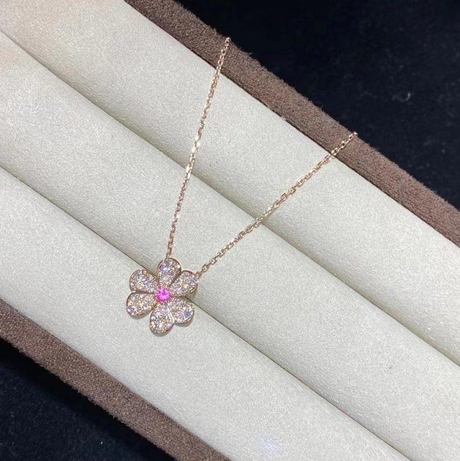 [Psychic Jewelrys]FRIVOLE ROSE GOLD FLOWER DIAMOND NECKLACE