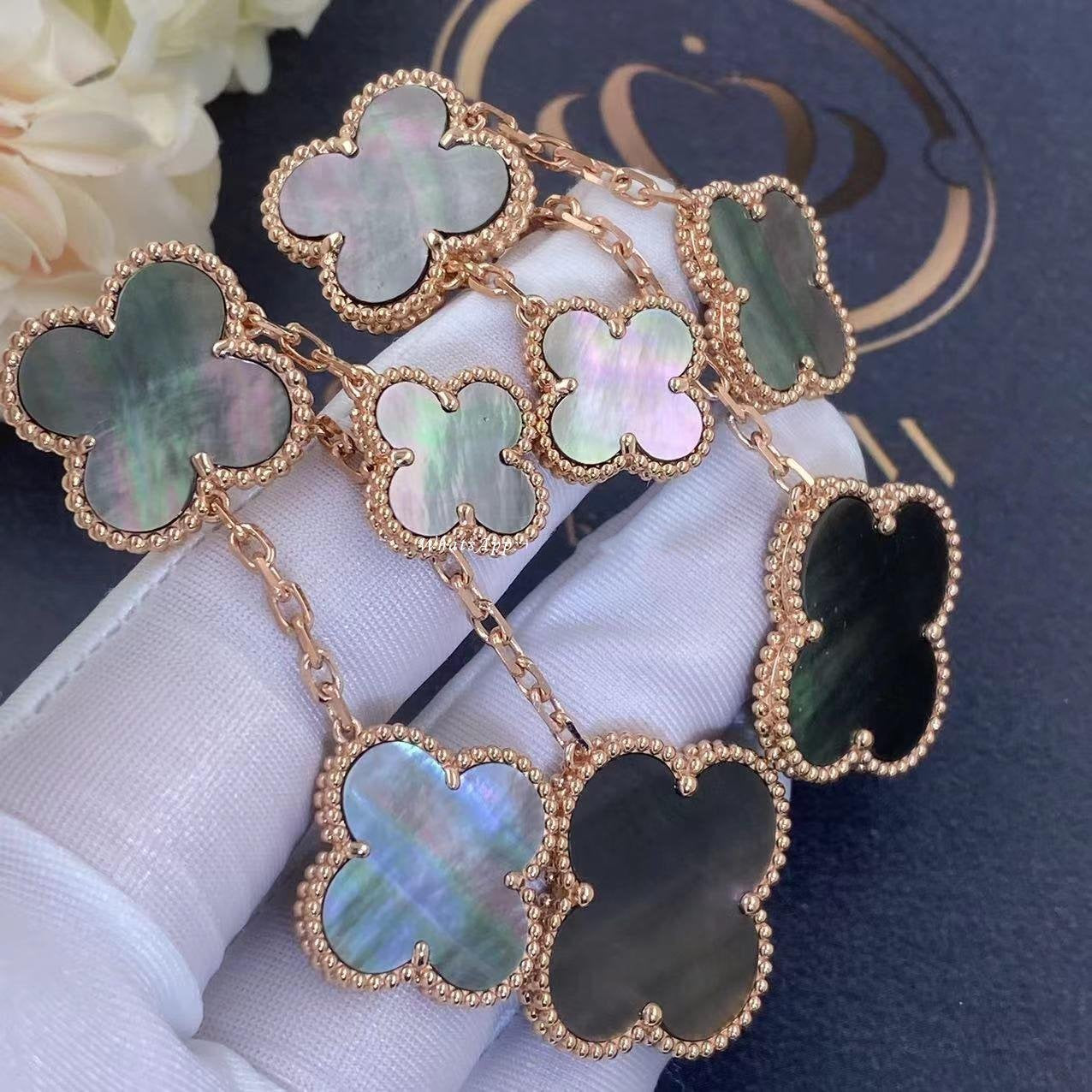 [Psychic Jewelrys]CLOVER EARRINGS DARK MOP 4 MOTIFS ROSE GOLD
