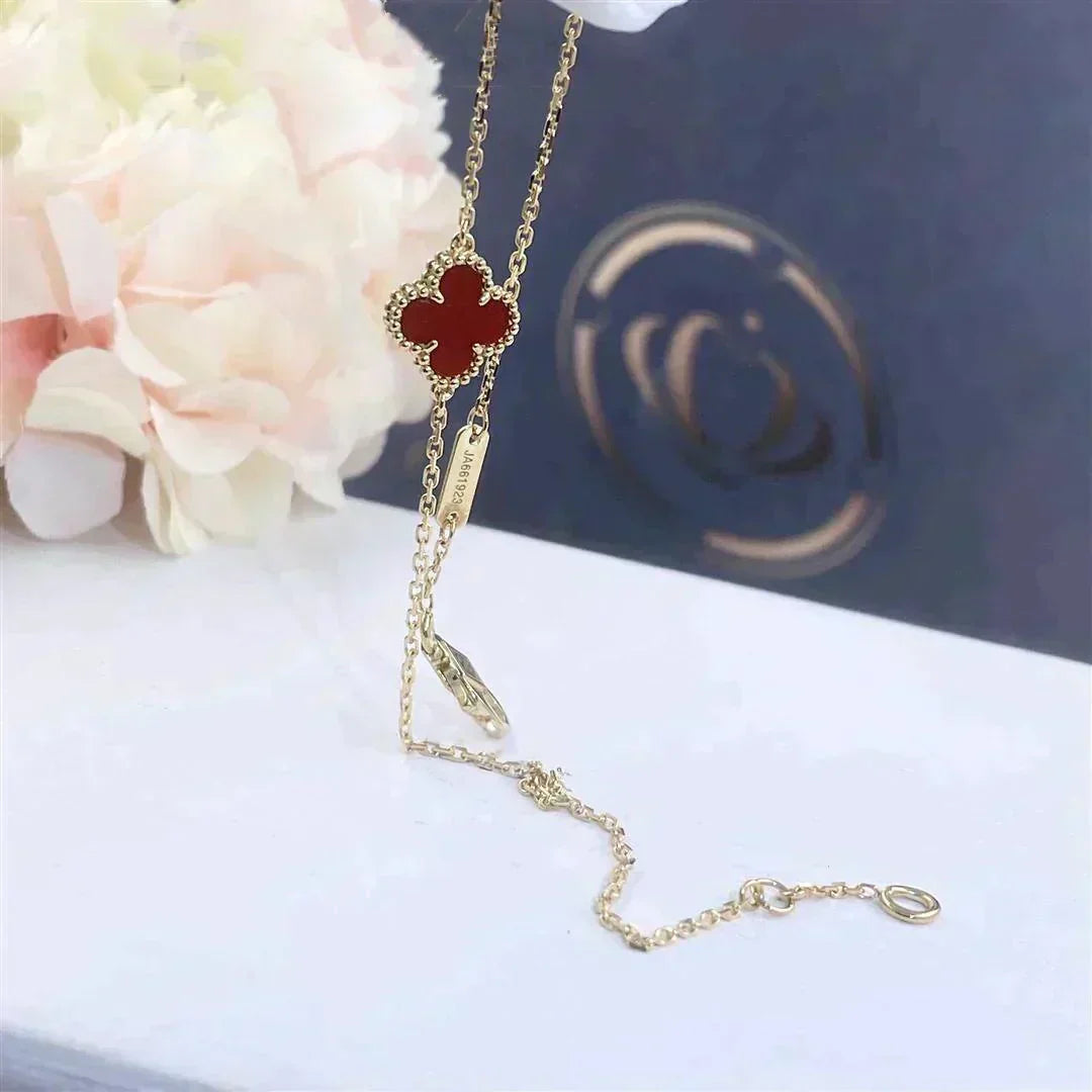 [Psychic Jewelrys]CLOVER  CARNELIAN SINGLE FLOWER BRACELET