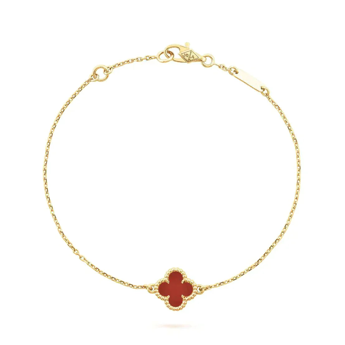 [Psychic Jewelrys]CLOVER  CARNELIAN SINGLE FLOWER BRACELET
