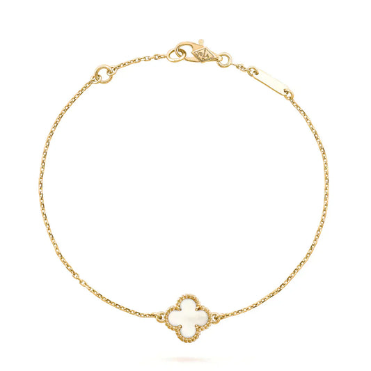 [Psychic Jewelrys]CLOVER WHITE MOP SINGLE FLOWER BRACELET