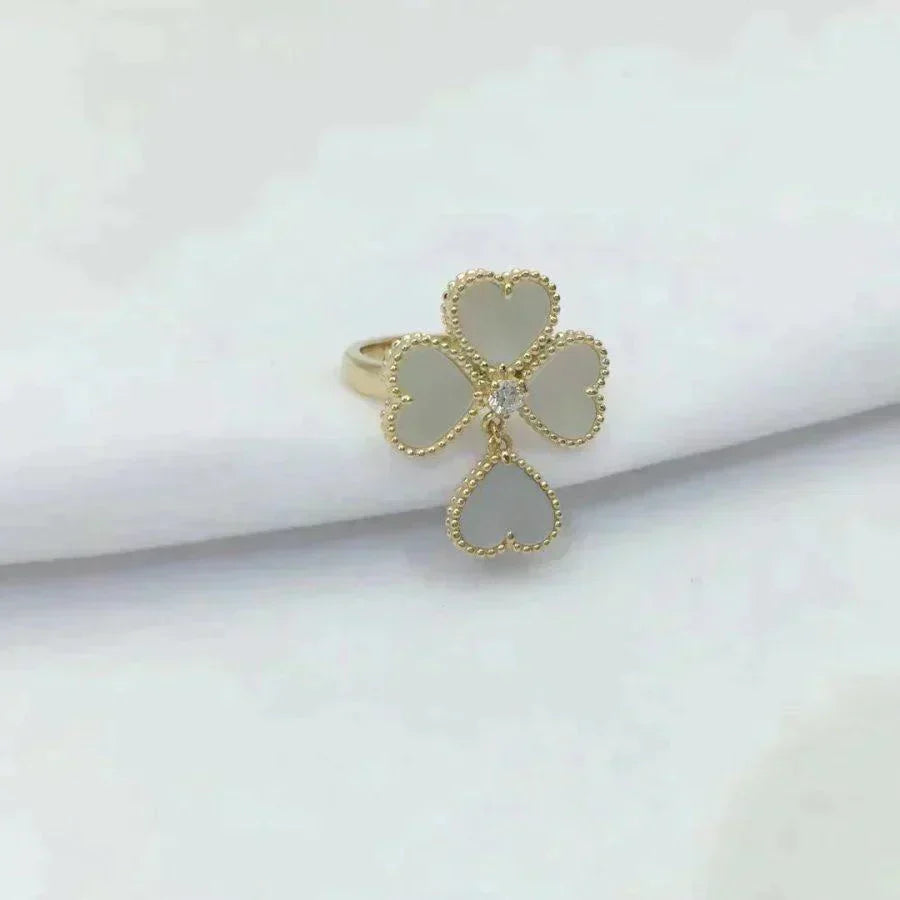 [Psychic Jewelrys]SWEET CLOVER WHITE MOP RING