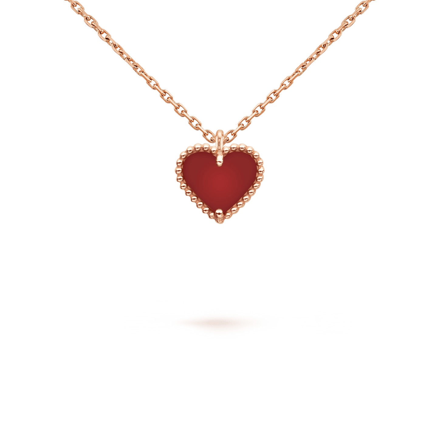 [Psychic Jewelrys]SWEET CLOVER CARNELIAN HEART NECKLACE