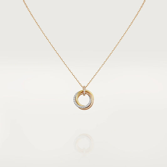 [Psychic Jewelrys]TRINITY NECKLACE SILVER GOLD PINK GOLD DIAMONDS