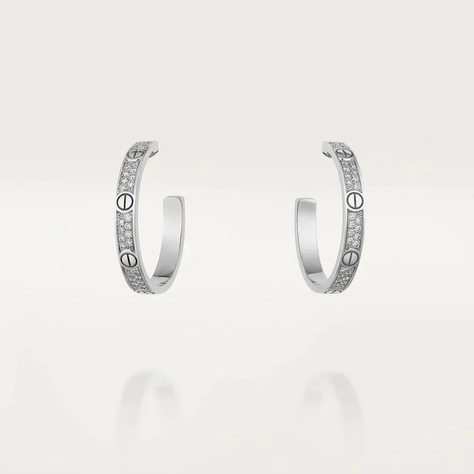 [Psychic Jewelrys]LOVE DIAMOND SILVER HOOP EARRINGS