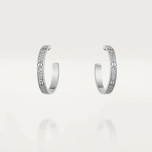 [Psychic Jewelrys]LOVE DIAMOND SILVER HOOP EARRINGS