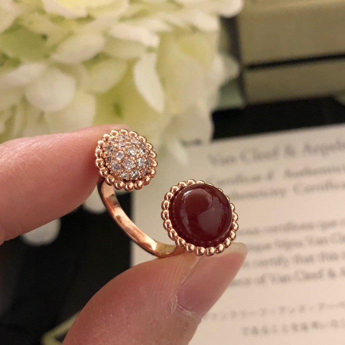[Psychic Jewelrys]PERLEE COULEURS DIAMOND ROSE GOLD BETWEEN THE FINGER RING