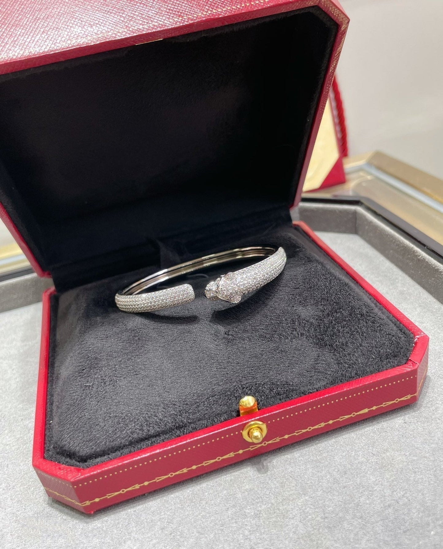 [Psychic Jewelrys]PANTHERE FULL DIAMOND OPEN BRACELET