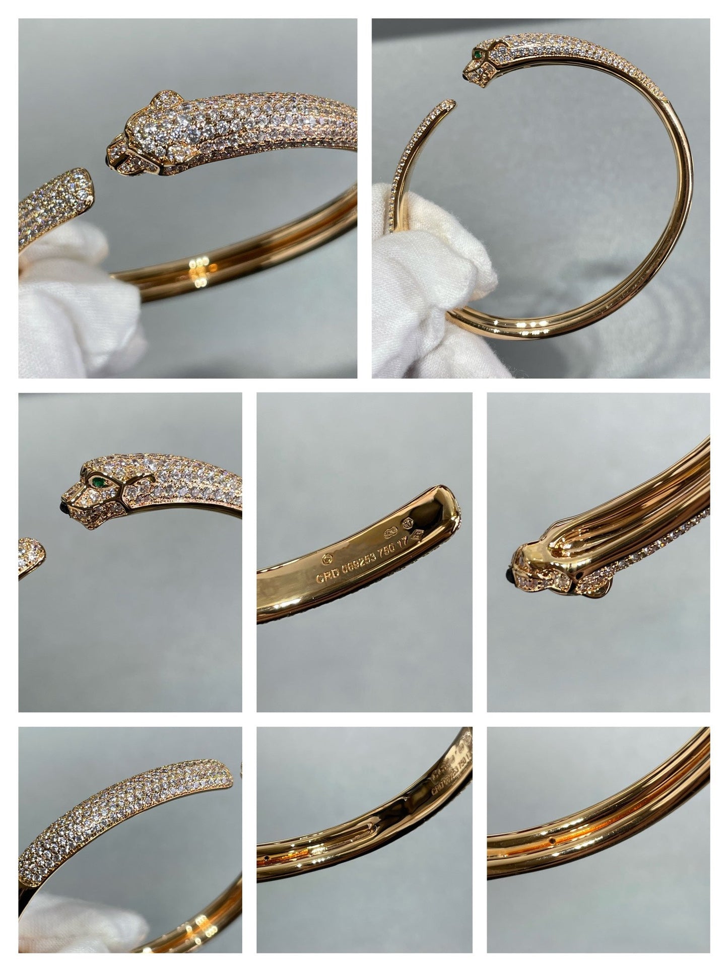 [Psychic Jewelrys]PANTHERE FULL DIAMOND OPEN BRACELET
