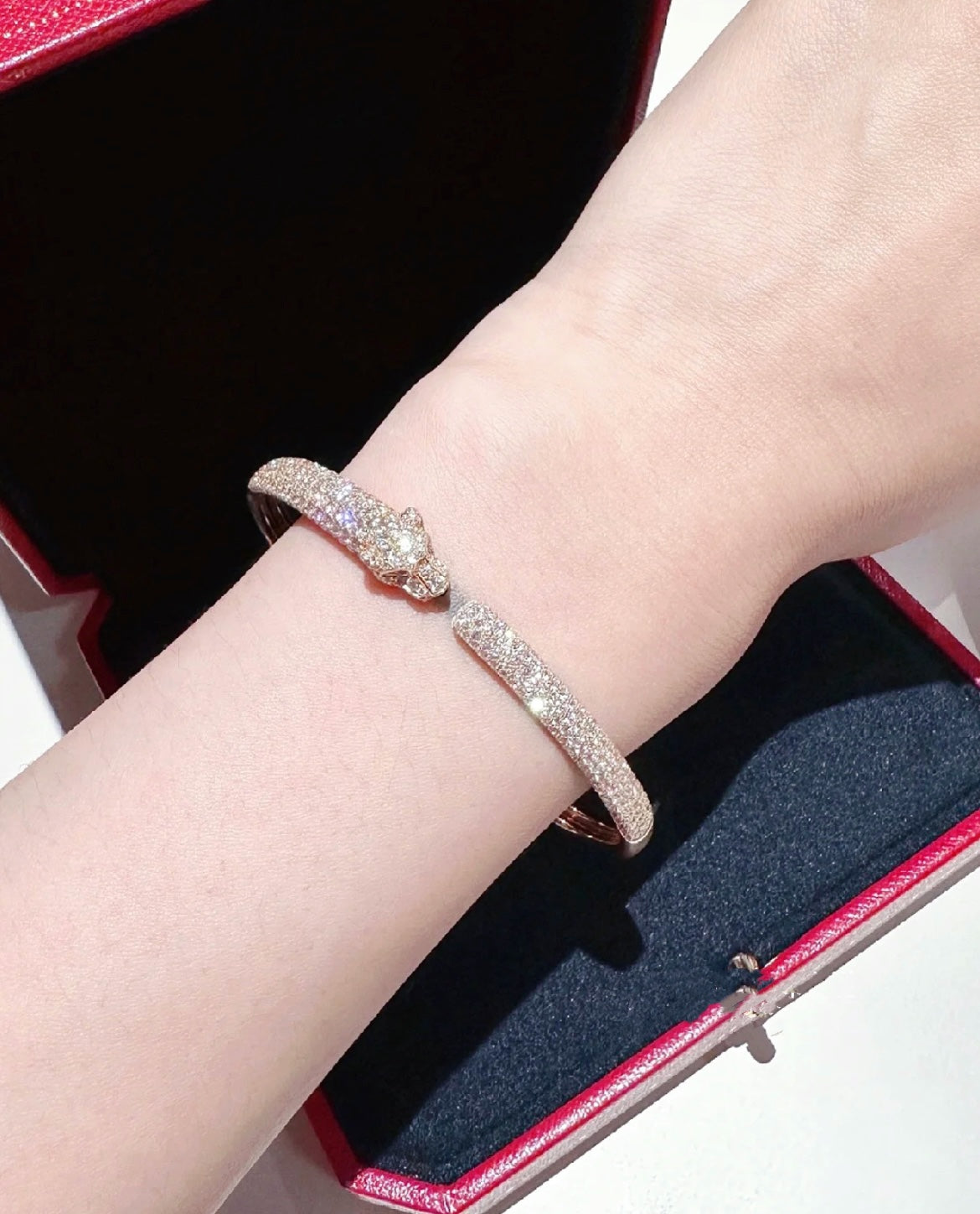 [Psychic Jewelrys]PANTHERE FULL DIAMOND OPEN BRACELET