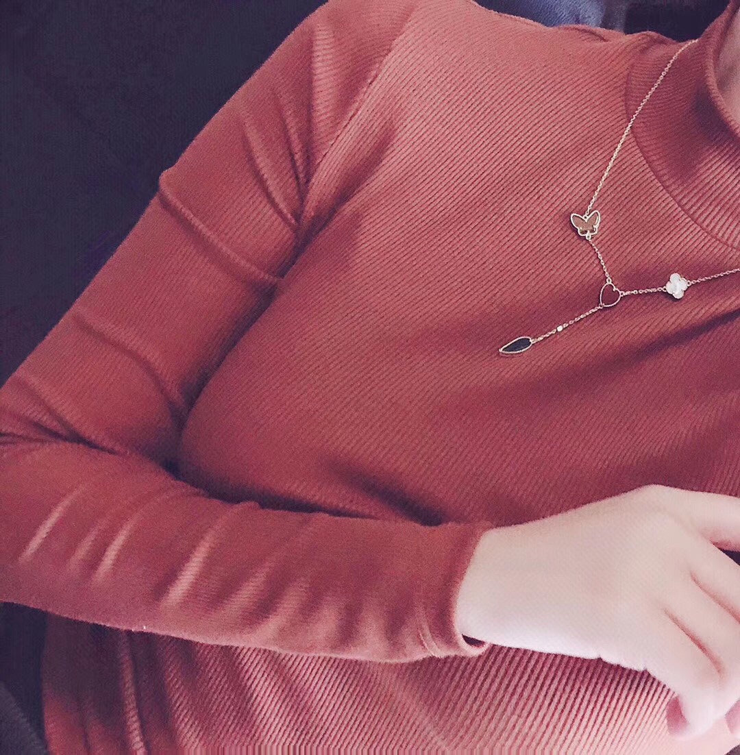 [Psychic Jewelrys]LUCKY SPRING 4 MOTIFS ROSE GOLD NECKLACE