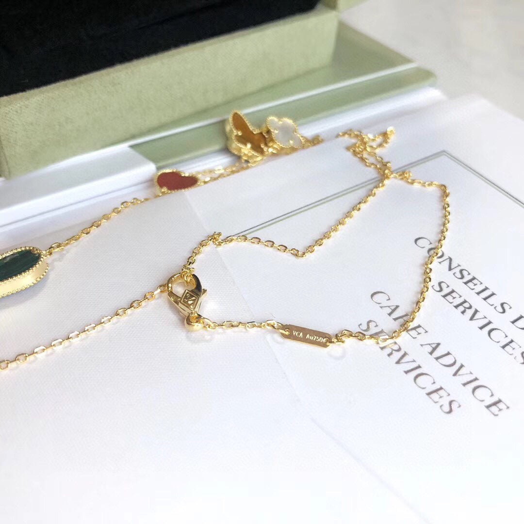 [Psychic Jewelrys]LUCKY SPRING 4 MOTIFS ROSE GOLD NECKLACE