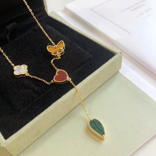 [Psychic Jewelrys]LUCKY SPRING 4 MOTIFS ROSE GOLD NECKLACE
