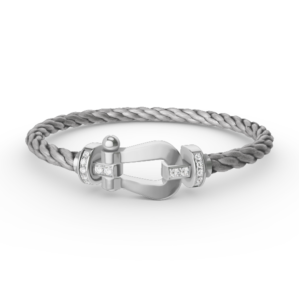 [Psychic Jewelrys]FORCE LARGE HORSESHOE HALF DIAMOND BRACELET SILVER